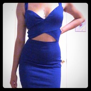 Royal Blue Bodycon Cocktail Dress